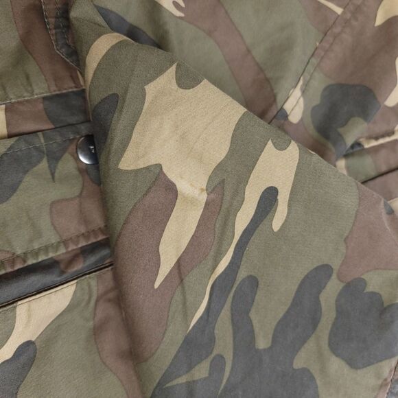 ZARA MAN Cargo Pocket Mesh Windbreaker Hoodie Jacket in Green Camo Mens XL - Picture 8 of 9